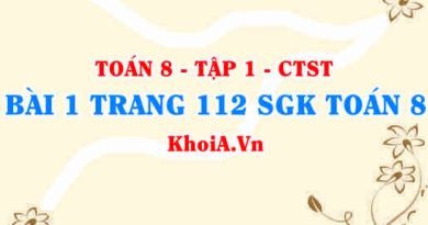 Bài 1 trang 112 SGK Toán 8 Tập 1 Chân trời sáng tạo